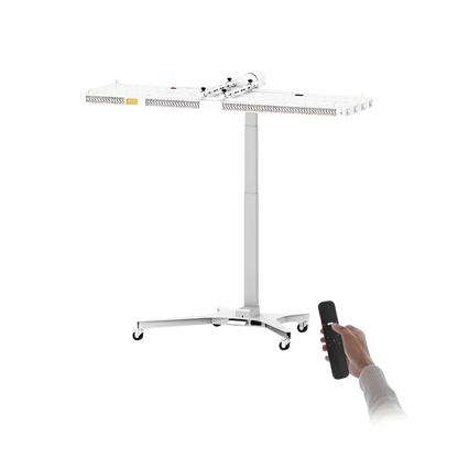 NovaThera premium red light therapy full-body LED panel on adjustable stand with remote control