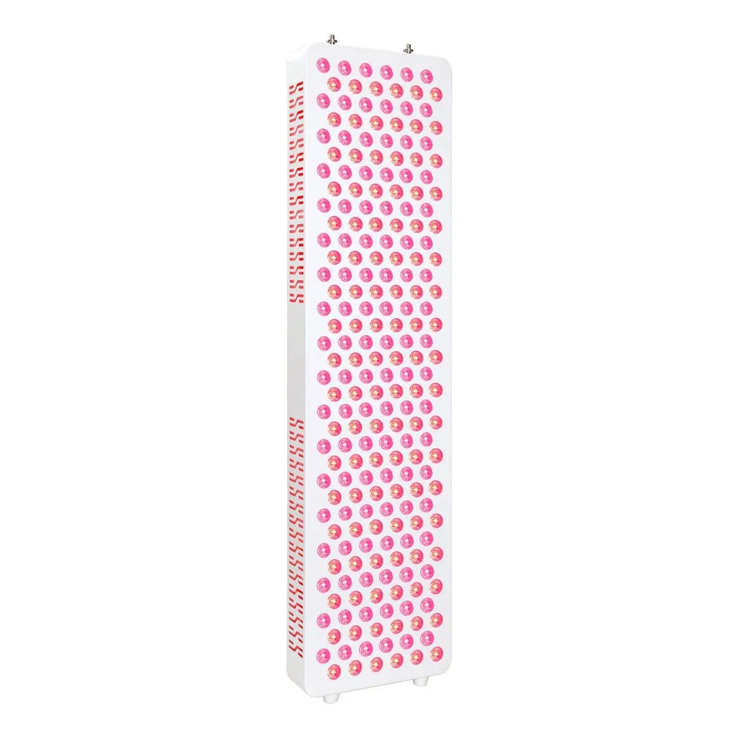 White rectangular LED light panel with pink and orange bulbs, vertical flexible grow light