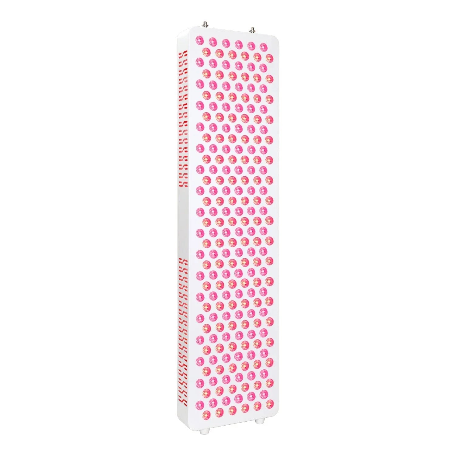 White rectangular LED light panel with pink and orange bulbs, vertical flexible grow light