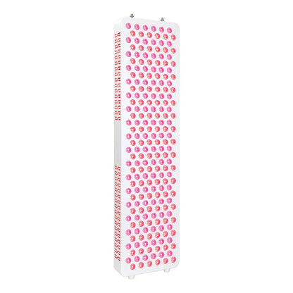 White rectangular LED light panel with pink and orange bulbs, vertical flexible grow light