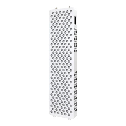 Tall rectangular white LED grow light panel with multiple circular bulbs and cooling vents